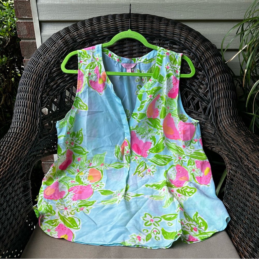 Lilly Pulitzer Stacey Top Pink Lemonade XL